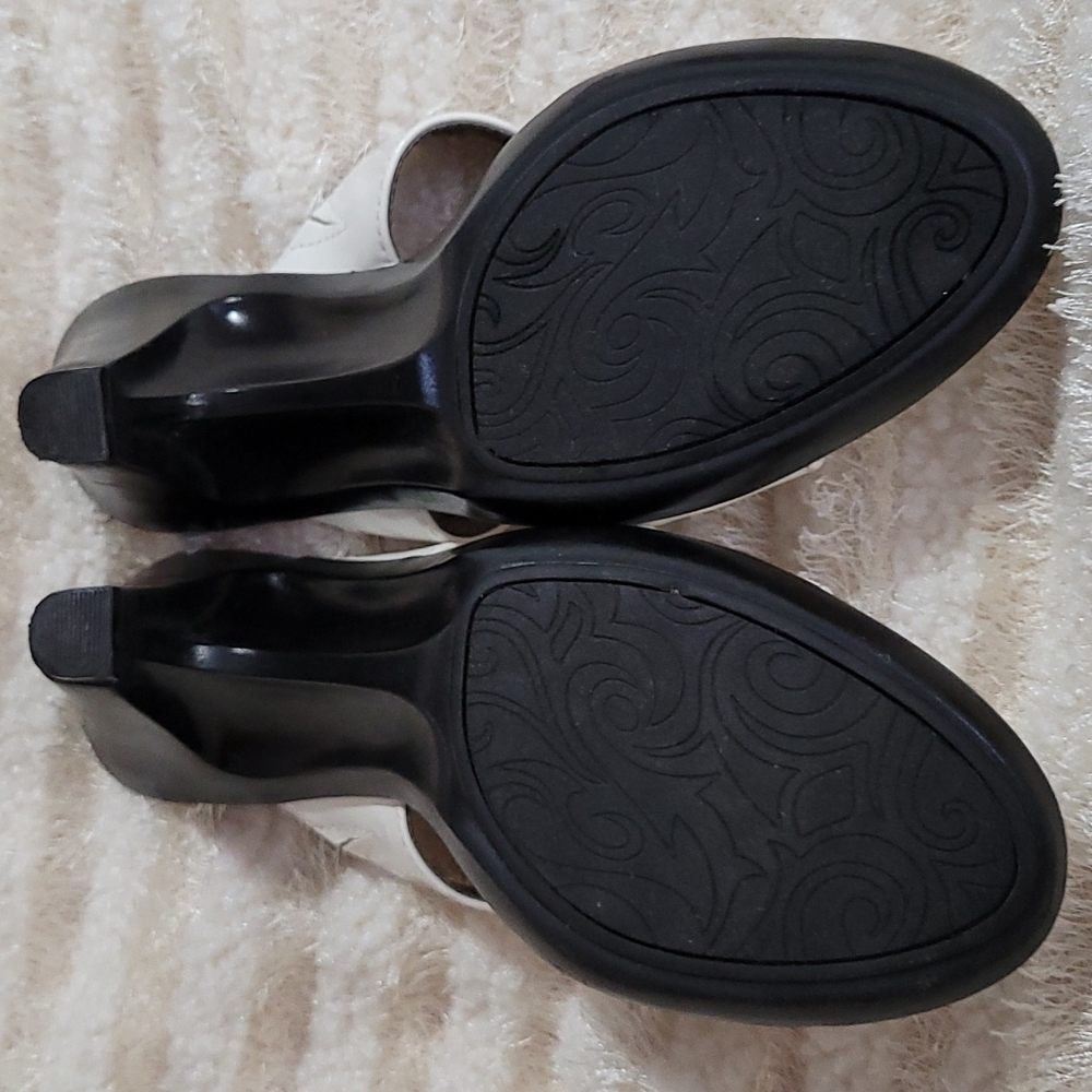 White Croft&Barrow 3" High Heel Sandals Sole Sense Ability Abalone Open Toe 6.5 - Picture 4 of 14